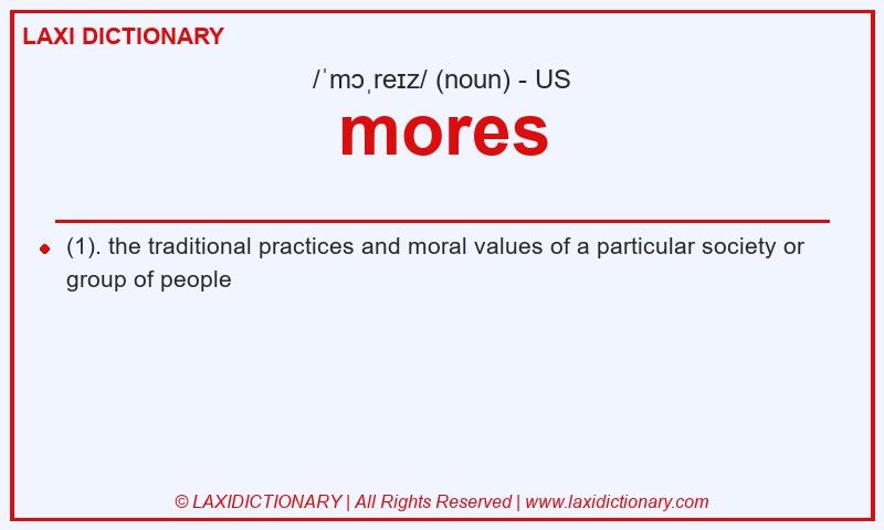 Definition mores in American English
