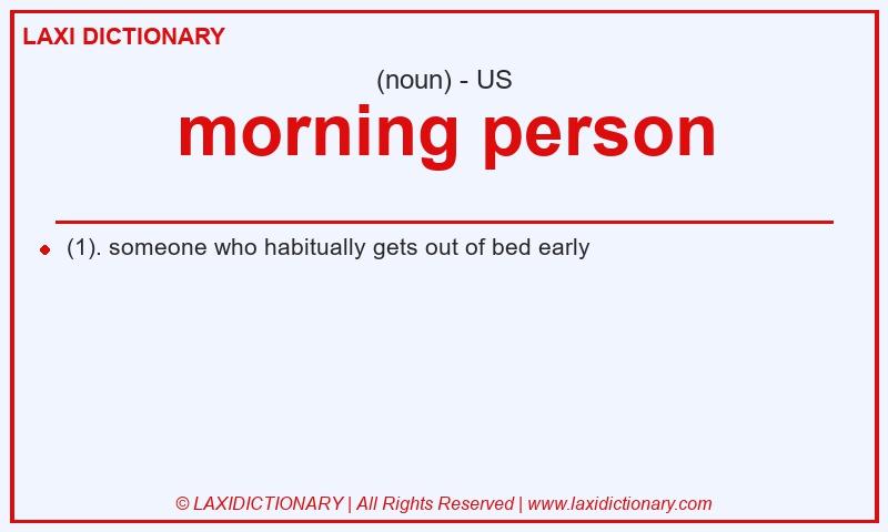 Definition morning person in American English