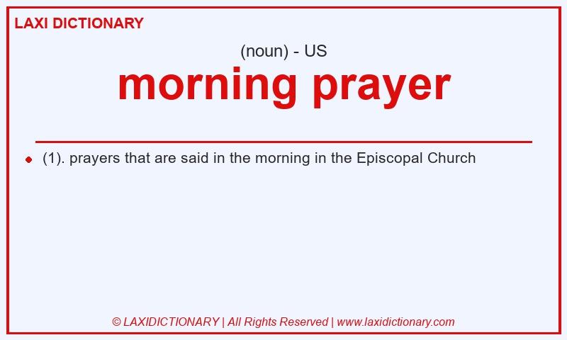 Definition morning prayer in American English