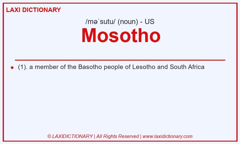 Definition Mosotho in American English