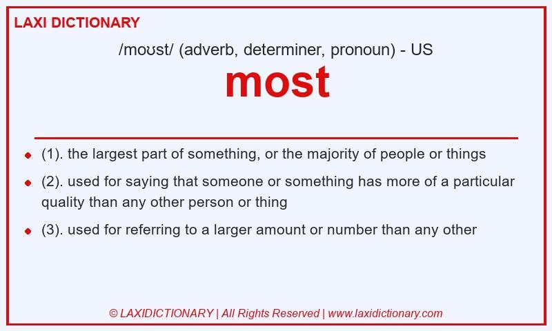 Definition most in American English
