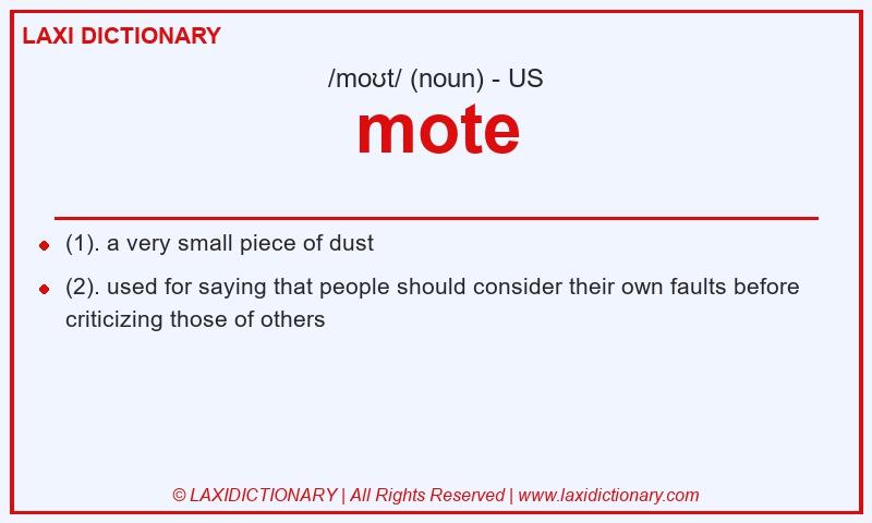 Definition mote in American English