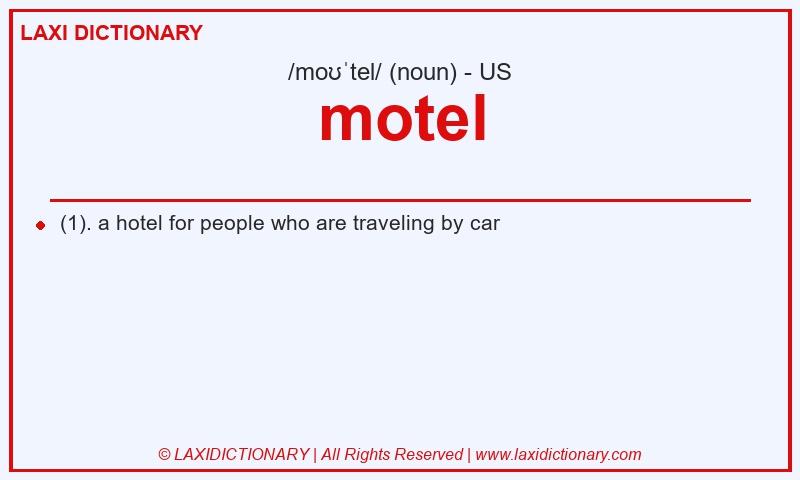 Definition motel in American English