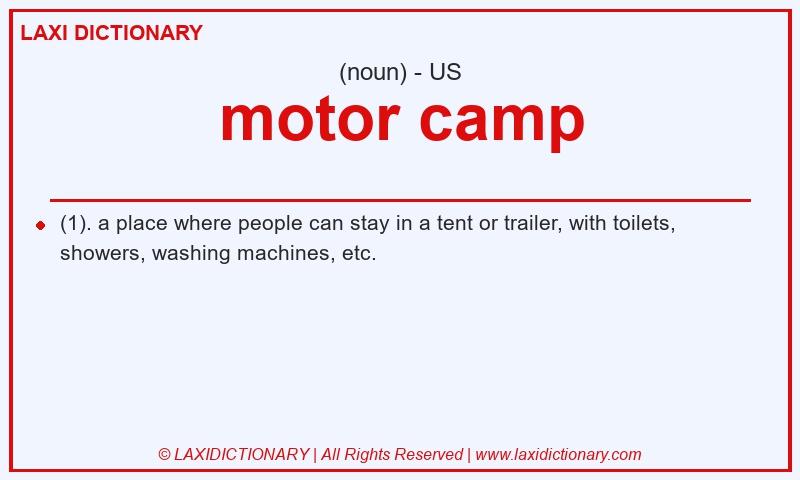 Definition motor camp in American English