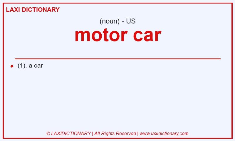 Definition motor car in American English