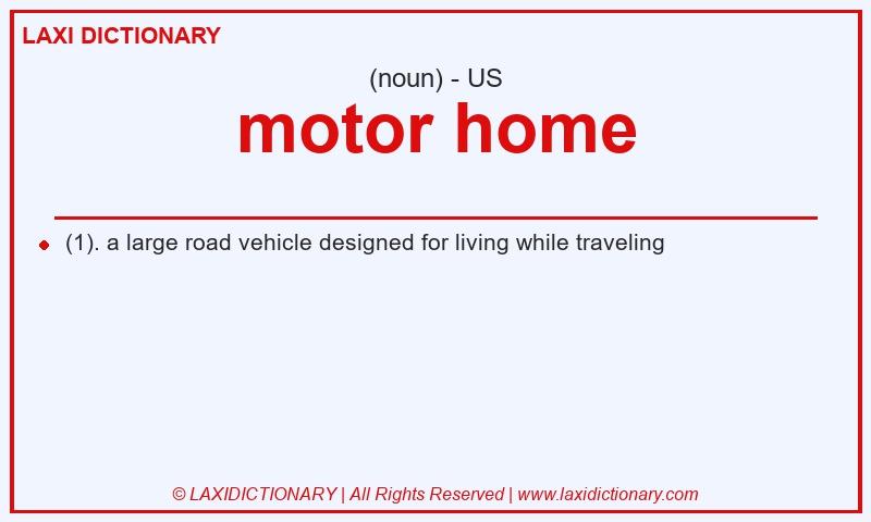 Definition motor home in American English