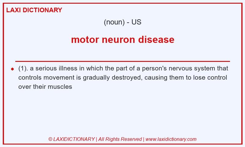 Definition motor neuron disease in American English