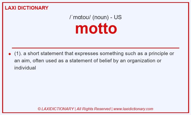 Definition motto in American English
