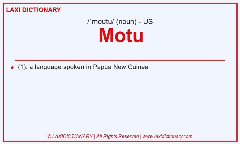 Definition Motu in American English