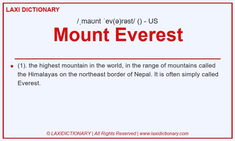 Definition Mount Everest in American English