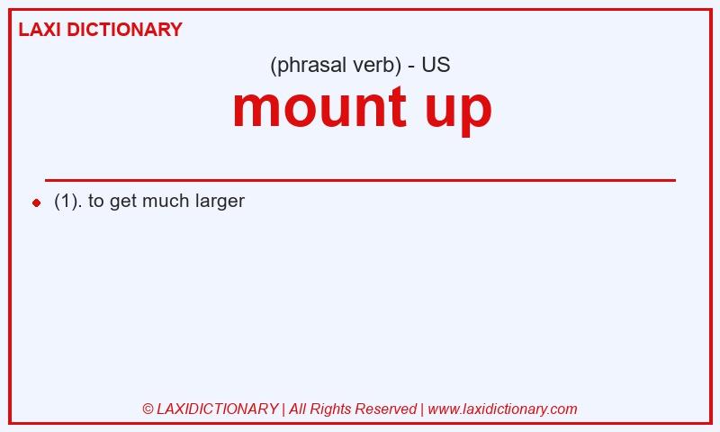 Definition mount up in American English