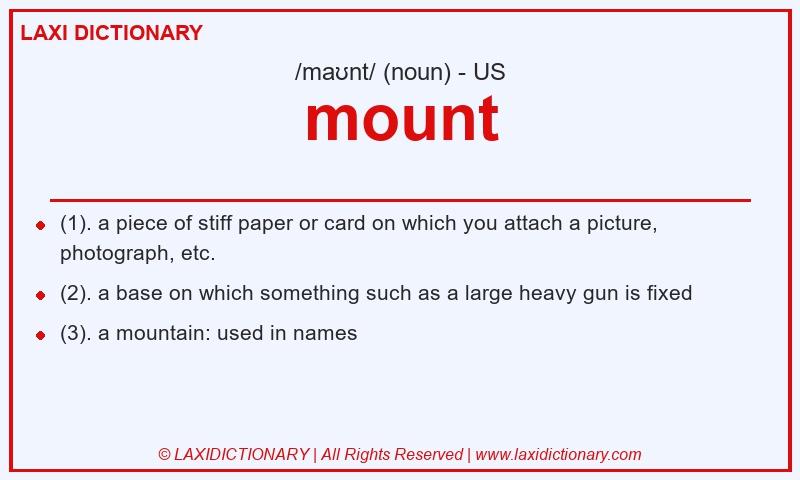 Definition mount in American English
