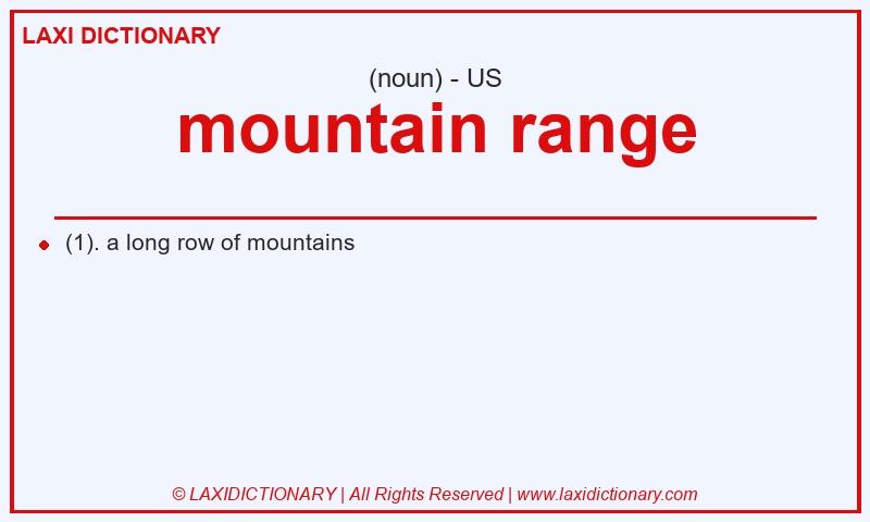Definition mountain range in American English
