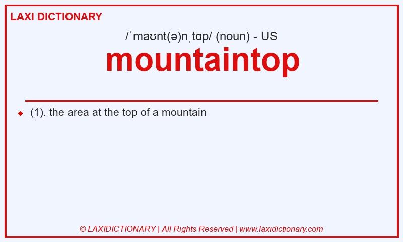 Definition mountaintop in American English