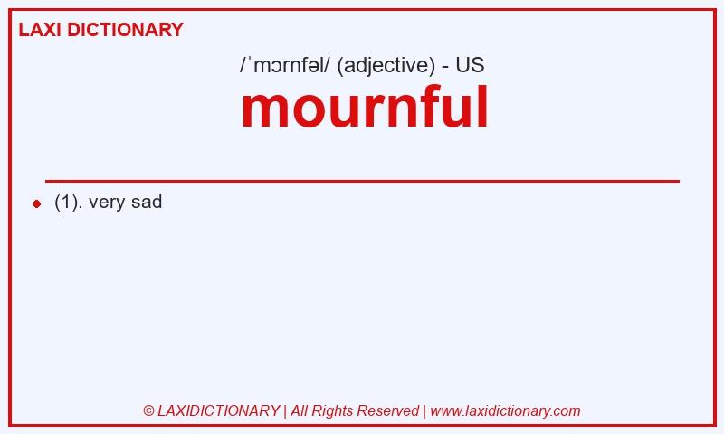 Definition mournful in American English