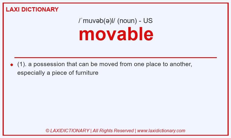 Definition movable in American English