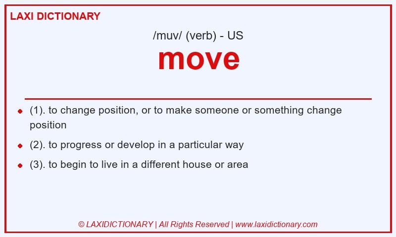 Definition move in American English
