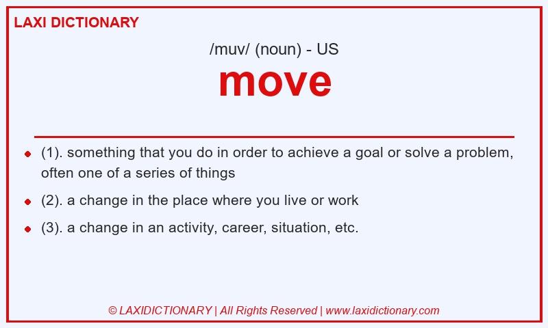 Definition move in American English