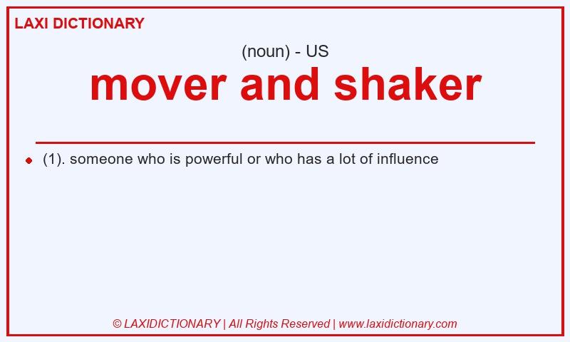 Definition mover and shaker in American English