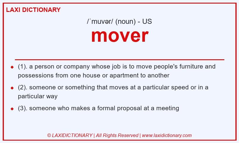 Definition mover in American English