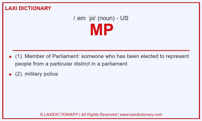 Definition MP in American English