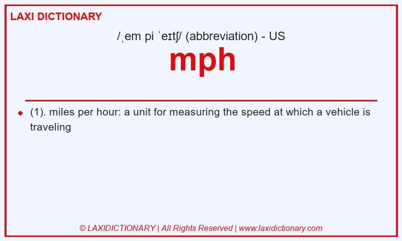 Definition mph in American English