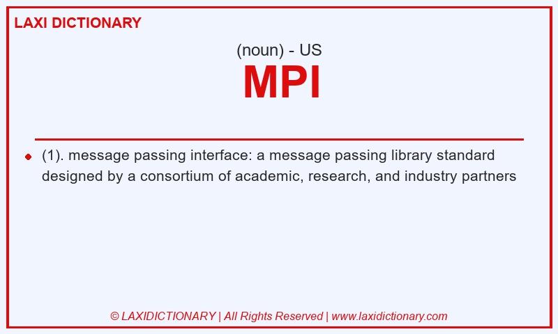 Definition MPI in American English