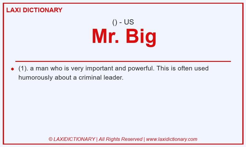 Definition Mr. Big in American English