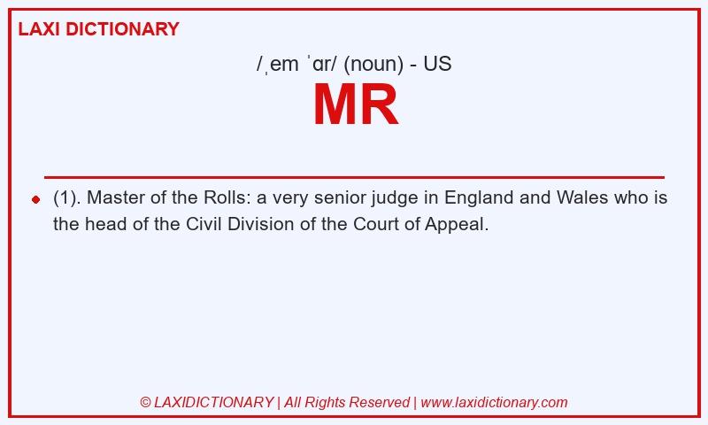 Definition MR in American English