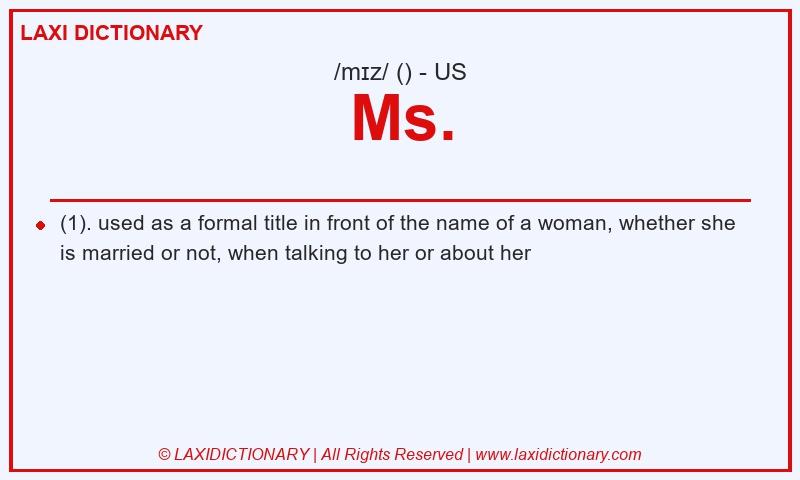 Definition Ms. in American English