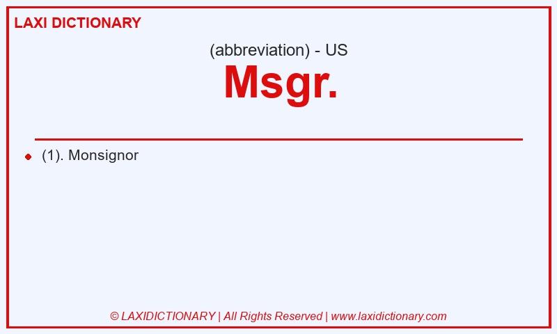 Definition Msgr. in American English