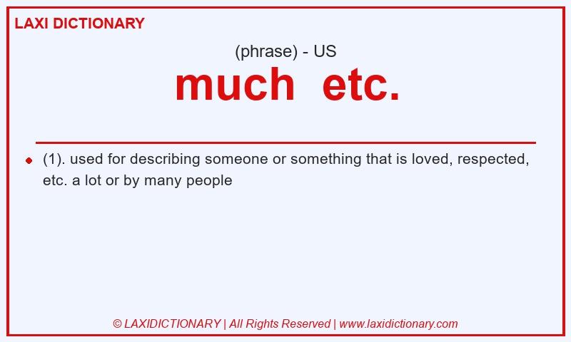 Definition much etc. in American English