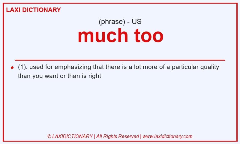 Definition much too in American English