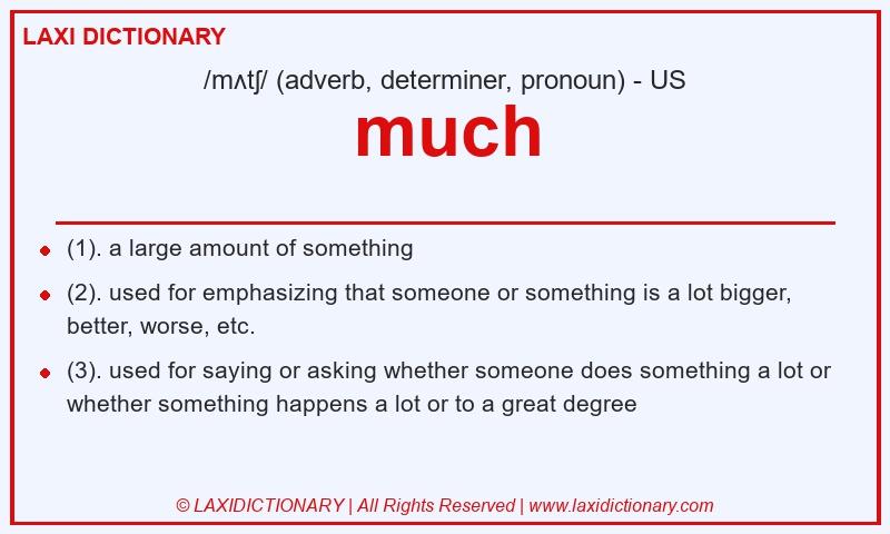 Definition much in American English