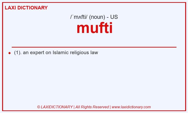 Definition mufti in American English