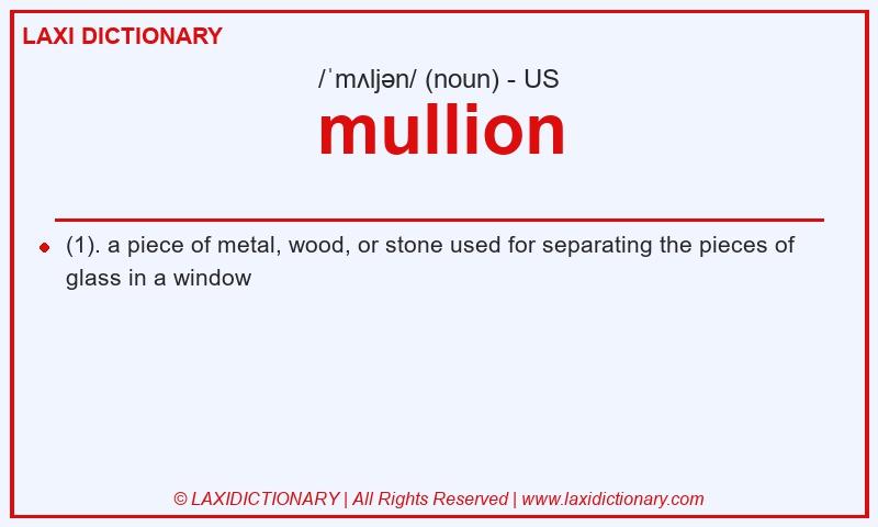 Definition mullion in American English