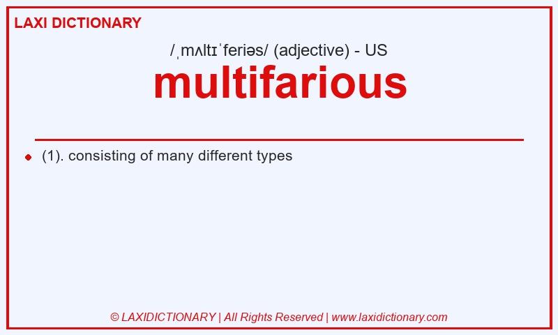Definition multifarious in American English