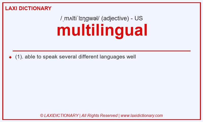 Definition multilingual in American English