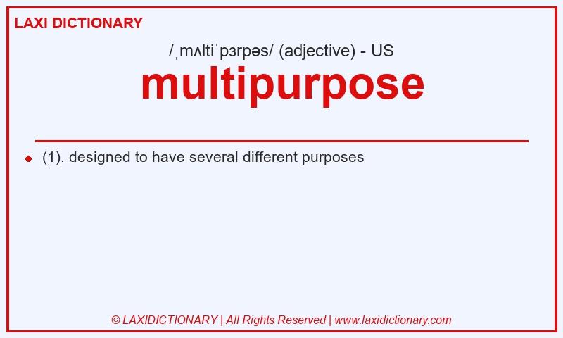 Definition multipurpose in American English