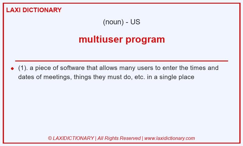 Definition multiuser program in American English