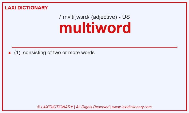 Definition multiword in American English