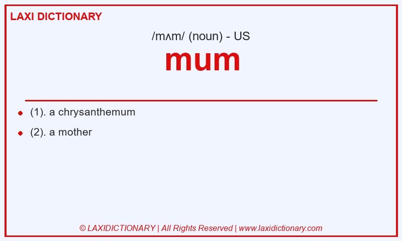 Definition mum in American English