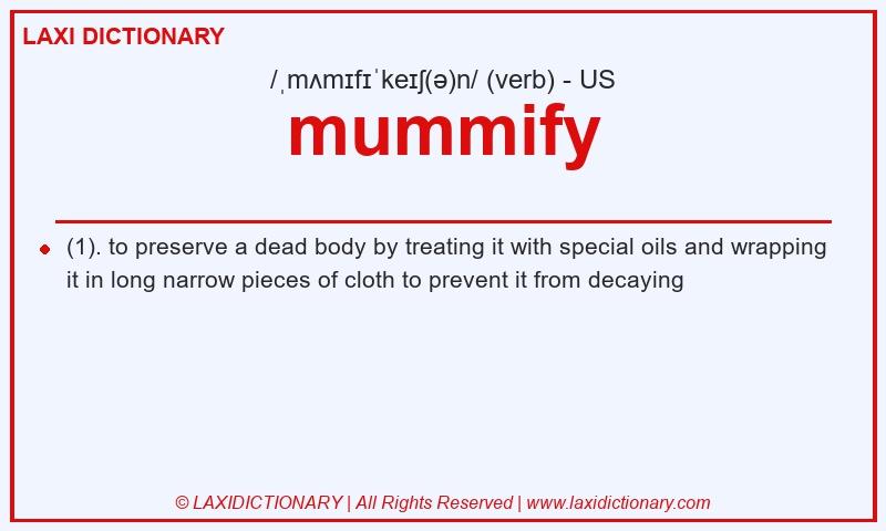 Definition mummify in American English