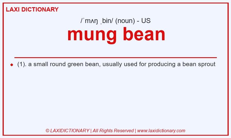 Definition mung bean in American English