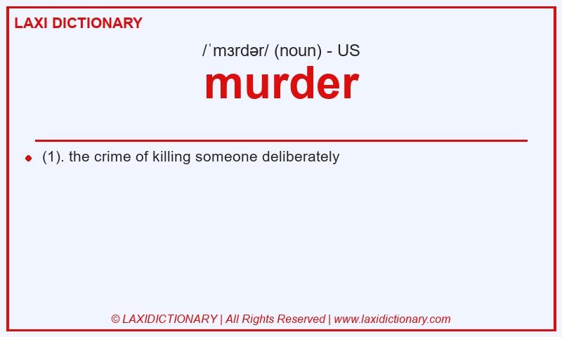 Definition murder in American English