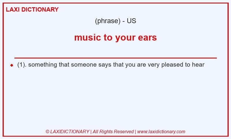 Definition music to your ears in American English