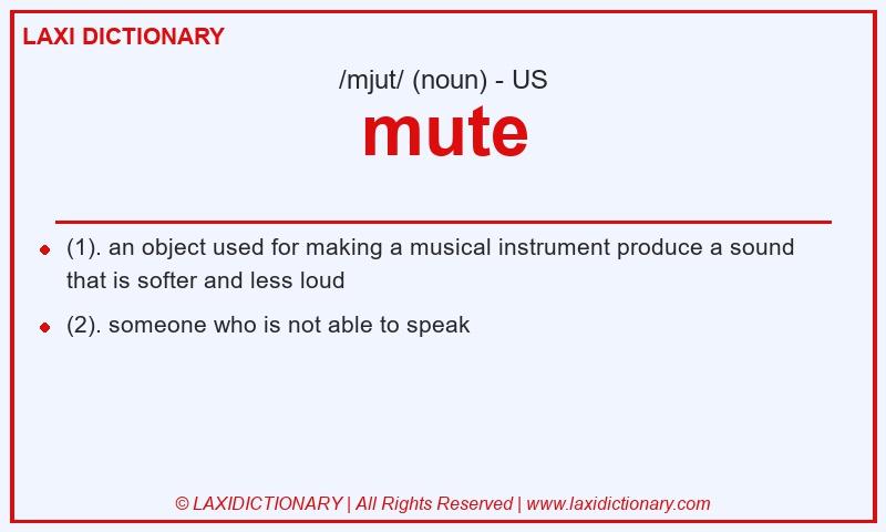 Definition mute in American English