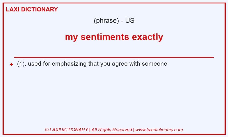 Definition my sentiments exactly in American English