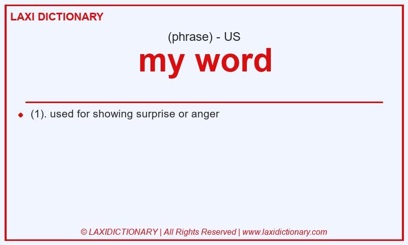 Definition my word in American English