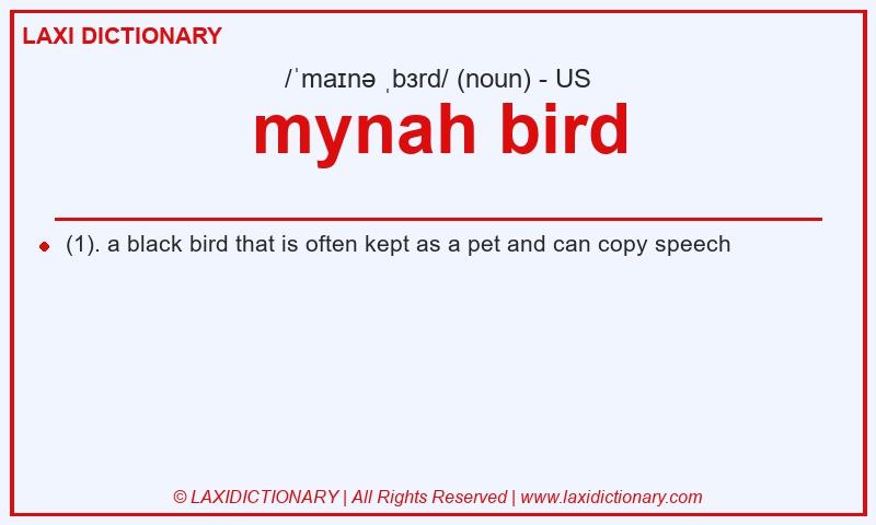 Definition mynah bird in American English